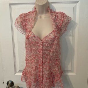 Byron Lars V-Neck Feminine Lace Top